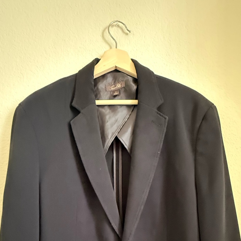 Tasso Elba Mens Blazer Size M Black Classic Suit Jacket Two Button - Picture 7 of 8